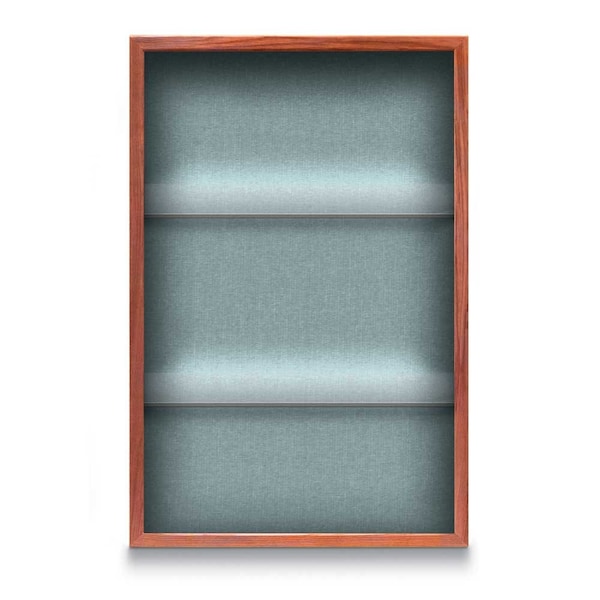 Outdoor Enclosed Combo Board, 48"x36", Satin Frame/Blue & Cloud